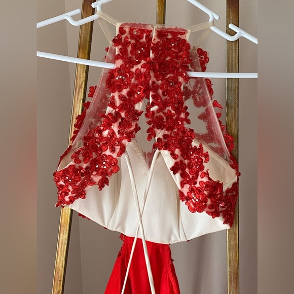 Red Cutout Prom Dress - Picture 5 of 8